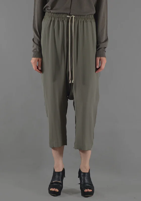 Women’s mom jeans for vintage-inspired style -RICK OWENS RP19F5308 CC DRAWSTRING CROPPED PANTS DUST