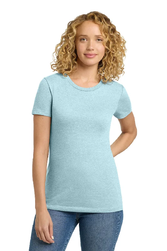 Women’s relaxed sleeve tops for comfortable style -Next Level Womens CVC Jersey Short Sleeve Crewneck T-Shirt - Ice Blue