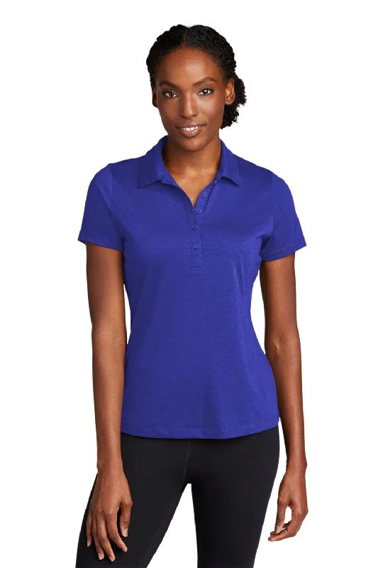 Women’s cotton tops for breathable wear -Sport-Tek Womens Strive Moisture Wicking Short Sleeve Polo Shirt - True Royal Blue