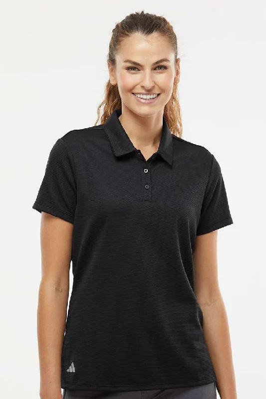 Women’s fitted tops for flattering silhouette -Adidas Womens Micro Pique Short Sleeve Polo Shirt - Black