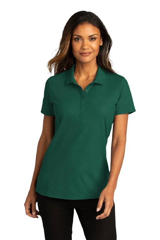 Women’s tie-back tops for adjustable style -Port Authority Womens React SuperPro Snag Resistant Short Sleeve Polo Shirt - Marine Green