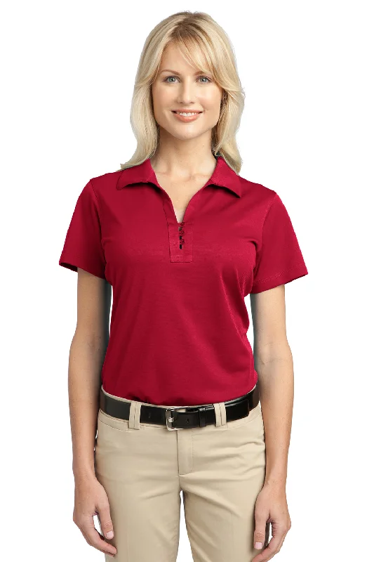 Women’s plaid tops for cozy fashion -Port Authority Womens Tech Moisture Wicking Short Sleeve Polo Shirt - Rich Red - Closeout