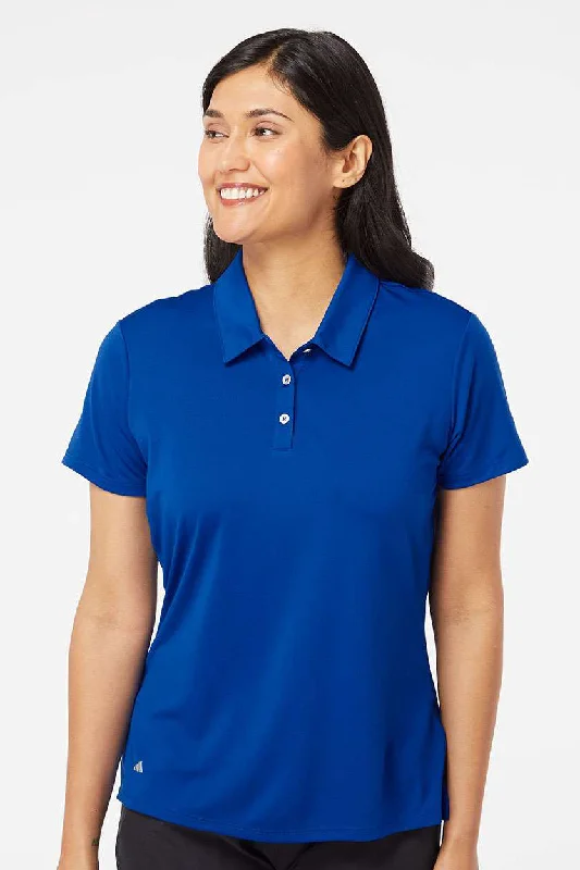 Women’s oversized hoodie tops for comfy wear -Adidas Womens Performance UPF 50+ Short Sleeve Polo Shirt - Collegiate Royal Blue