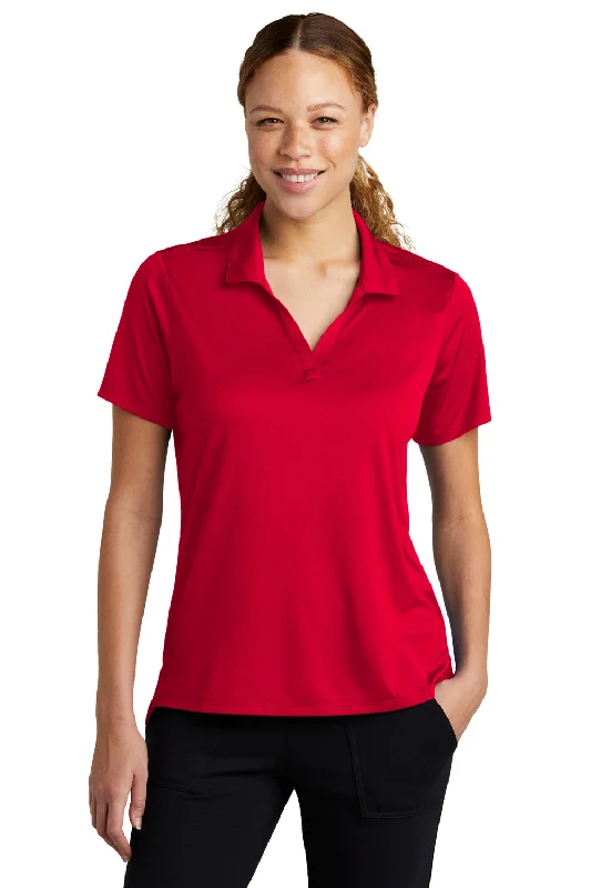 Women’s cotton button-up tops for everyday wear -Sport-Tek Womens Sideline Moisture Wicking Short Sleeve Polo Shirt - Deep Red