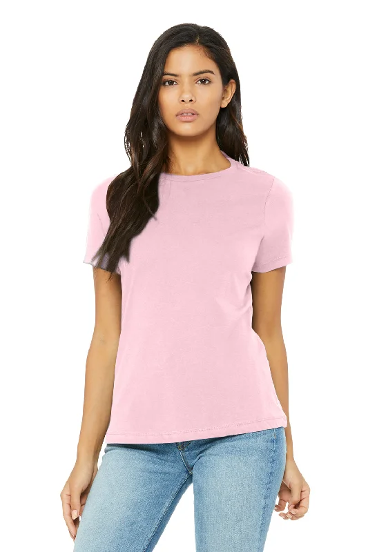 Women’s chambray tops for casual chic -Bella + Canvas Womens Short Sleeve Crewneck T-Shirt - Pink