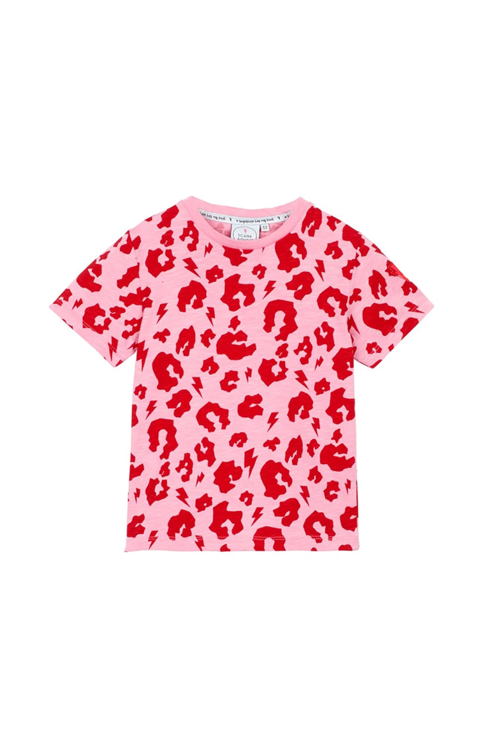 Women’s ringer t-shirts for retro style -Kids Pink with Red Leopard T-Shirt