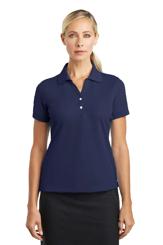 Women’s satin camisole tops for elegant layering -Nike Womens Classic Dri-Fit Moisture Wicking Short Sleeve Polo Shirt - Midnight Navy Blue