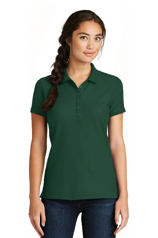 Women’s turtleneck tops for warm layers -New Era Womens Venue Home Plate Moisture Wicking Short Sleeve Polo Shirt - Dark Green - Closeout