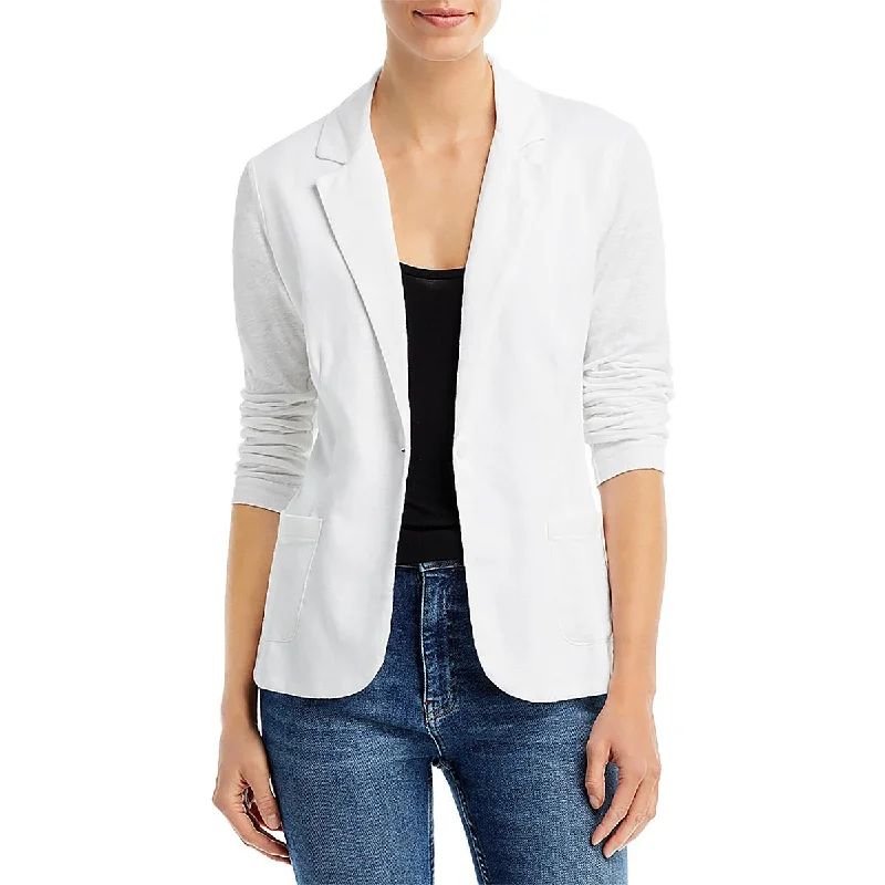 Women’s ribbed jackets for textured style -Womens Stretch Long Sleeve One-Button Blazer