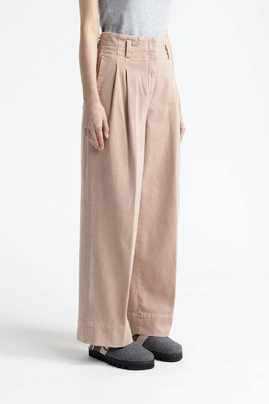 Women’s tulle pants for whimsical fashion -Cotton gabardine palazzo trousers