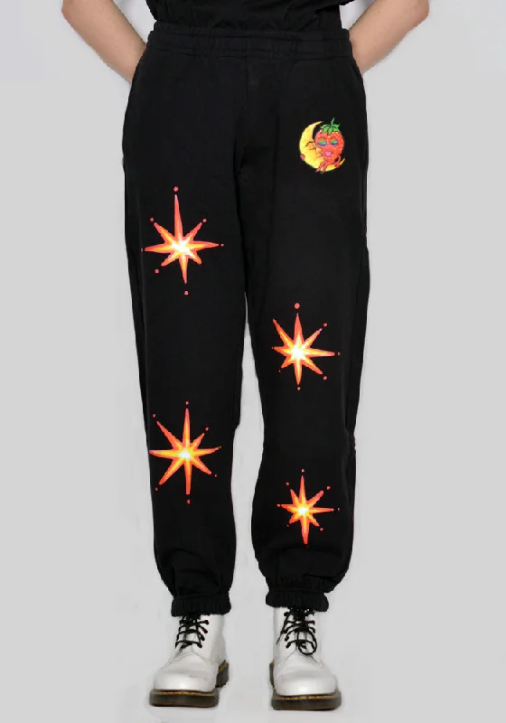 Women’s skinny jeans for sleek silhouette -SKY HIGH FARM SHF03P032 UNISEX ALLY BO FIREWORK SWEATPANTS BLACK