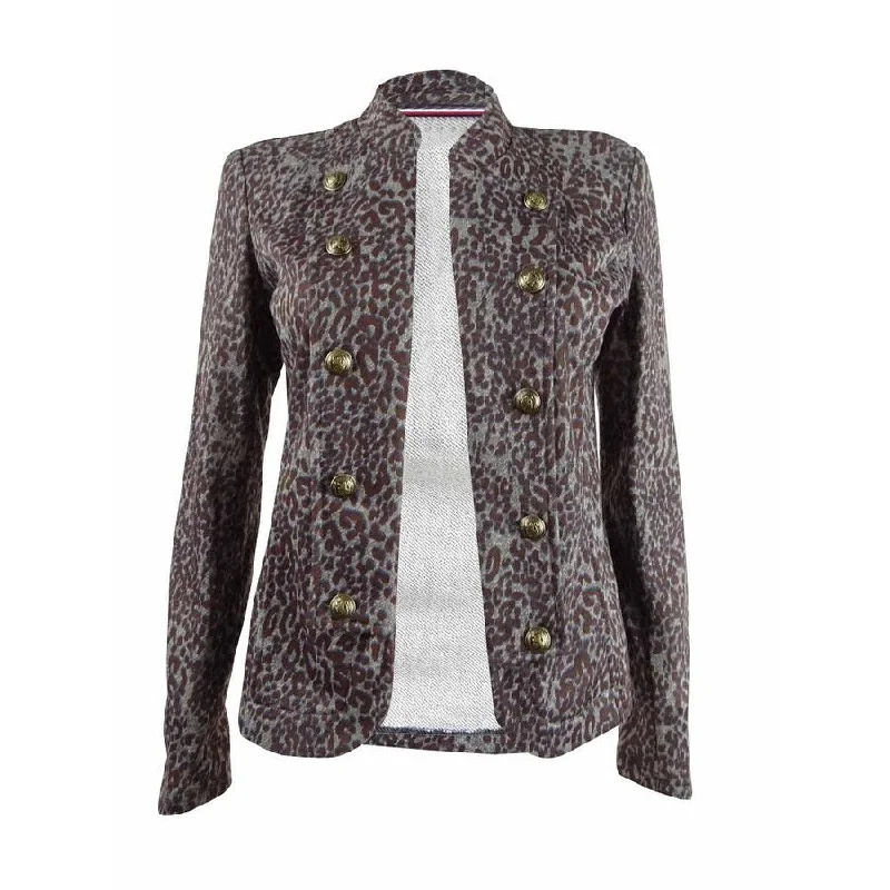 Women’s fur-lined jackets for luxurious style -Tommy Hilfiger Women's Printed Button-Trim Jacket