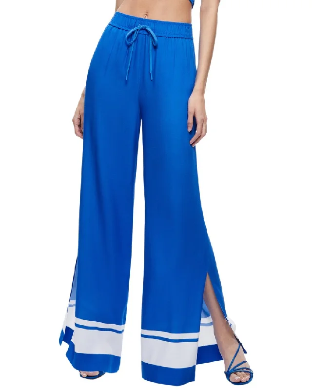 Women’s plaid trousers for preppy fashion -alice + olivia Savetta High-Waist Wide Leg Pant