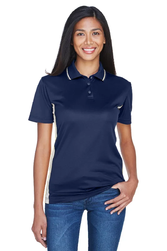 Women’s cardigan tops for cozy layering -UltraClub Womens Cool & Dry Moisture Wicking Short Sleeve Polo Shirt - Navy Blue/White