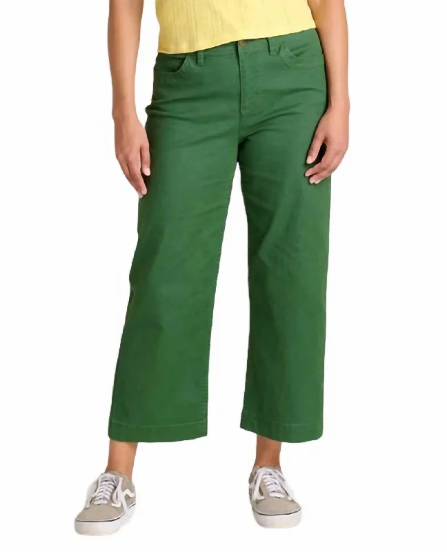 Women’s tapered pants for sleek look -Earthworks Wide Leg Pants In Pasture