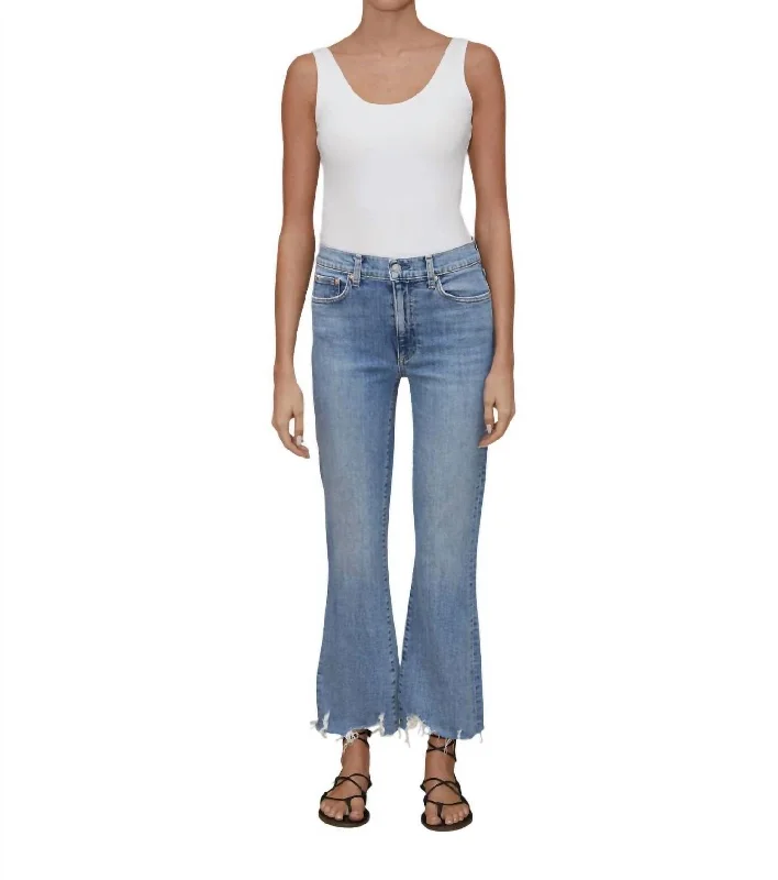 Women’s paperbag waist pants for trendy flair -Bella Crop Flare Jean In Beach House