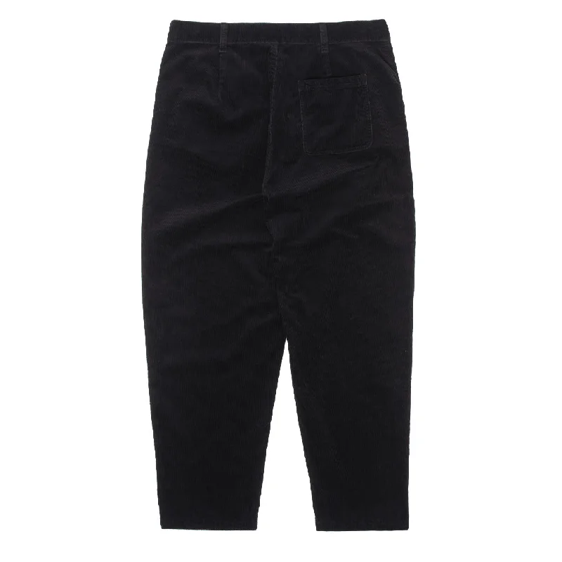 Women’s zippered cargo pants for utility wear -Sunspel Womens Corduroy Trousers Black