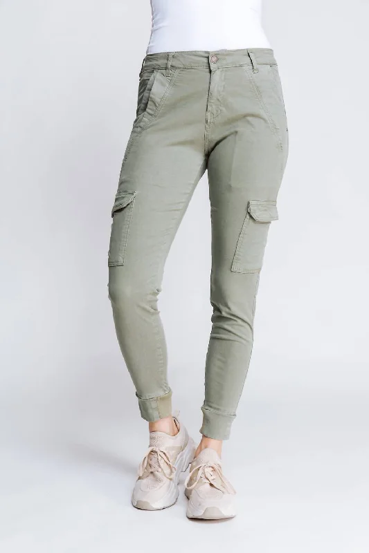 Women’s cropped pants for casual chic -Cargo Jogger Pants In Green