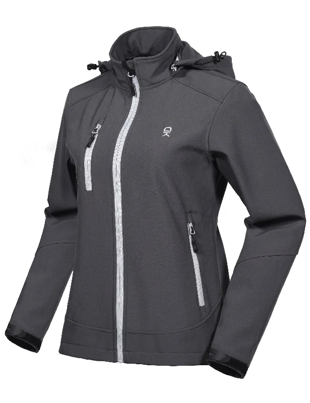 Women’s casual parkas for weekend wear -Women's Fleece Lined Ski Softshell Jacket