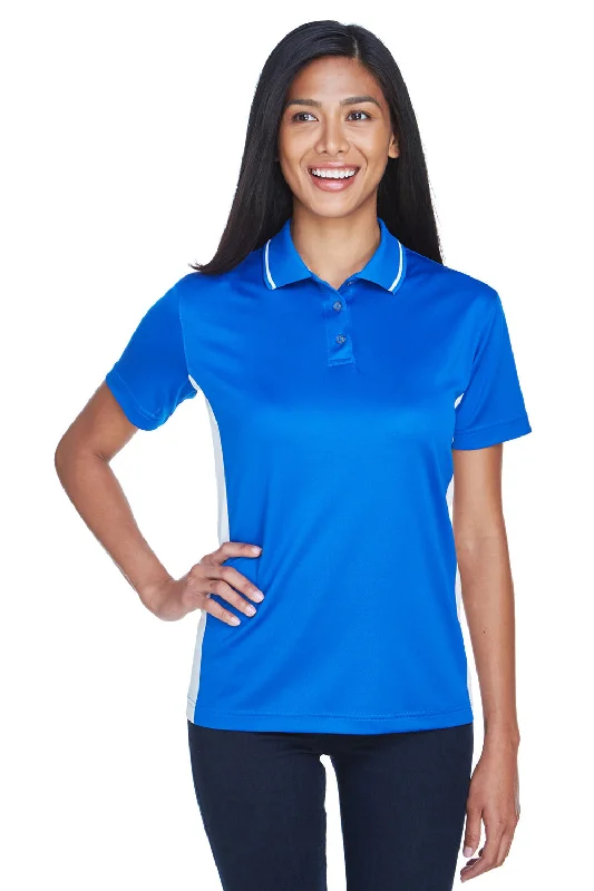 Women’s sheer tops for stylish transparency -UltraClub Womens Cool & Dry Moisture Wicking Short Sleeve Polo Shirt - Royal Blue/White