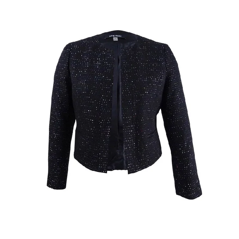 Women’s faux suede jackets for trendy look -Nine West Women's Sequined Tweed Blazer