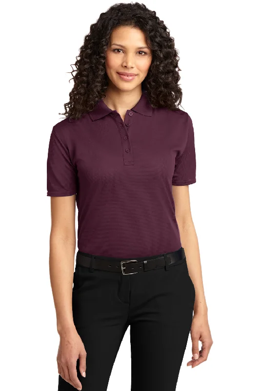 Women’s satin blouse tops for elegant appeal -Port Authority Womens Dry Zone Moisture Wicking Short Sleeve Polo Shirt - Maroon - Closeout