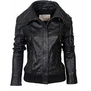 Women’s wool trench coats for fall style -Super Slimberny Women Bomber Leather Jackets