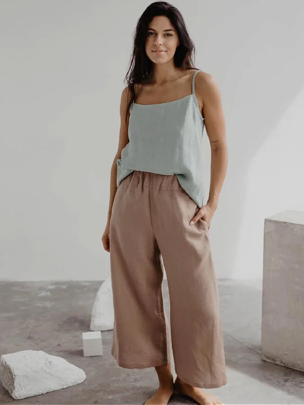 Women’s high-waisted jeans for flattering fit -Tokyo Linen Trousers | Multiple Colours