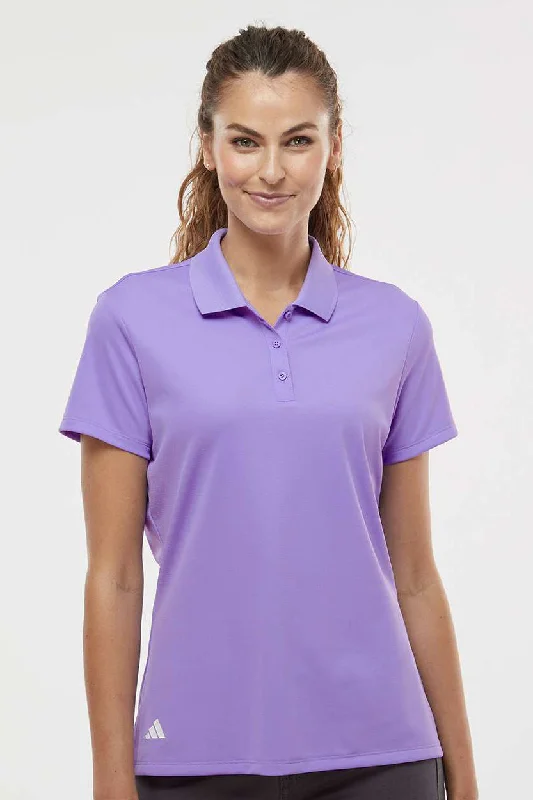 Women’s peasant tops for relaxed vibe -Adidas Womens UV Protection Short Sleeve Polo Shirt - Light Flash Purple