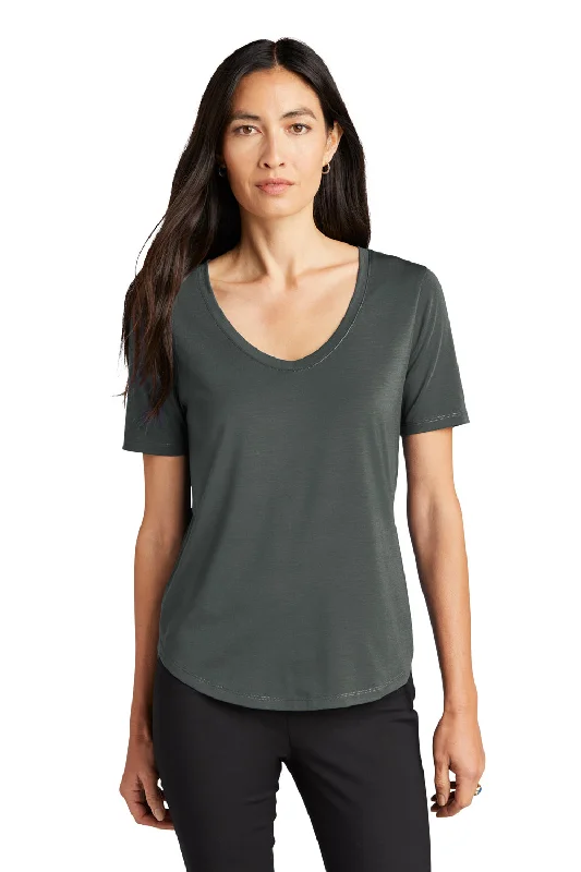 Women’s peplum tops for flattering silhouette -Mercer+Mettle Womens Moisture Wicking Short Sleeve Scoop Neck T-Shirt - Anchor Grey