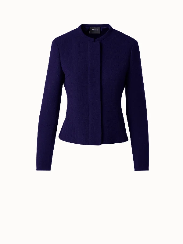 Women’s casual jackets for everyday wear -Short Tailored Jacket in Wool Double-Face