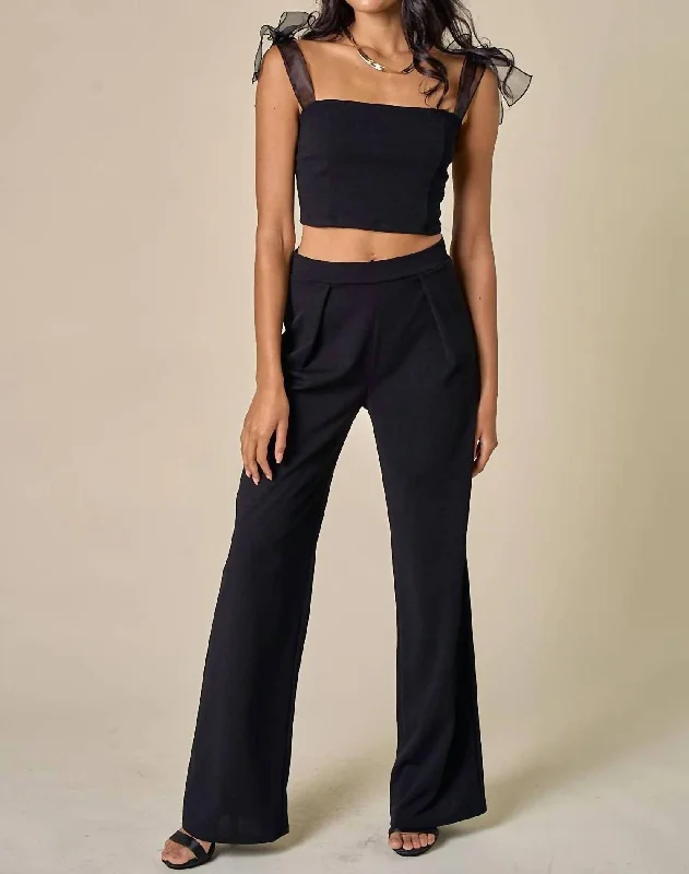 Women’s wide-leg pants for comfortable style -Wide Leg Pants In Black