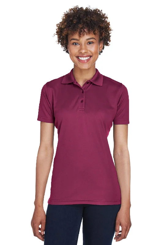 Women’s satin tops for evening wear -UltraClub Womens Cool & Dry Moisture Wicking Short Sleeve Polo Shirt - Maroon