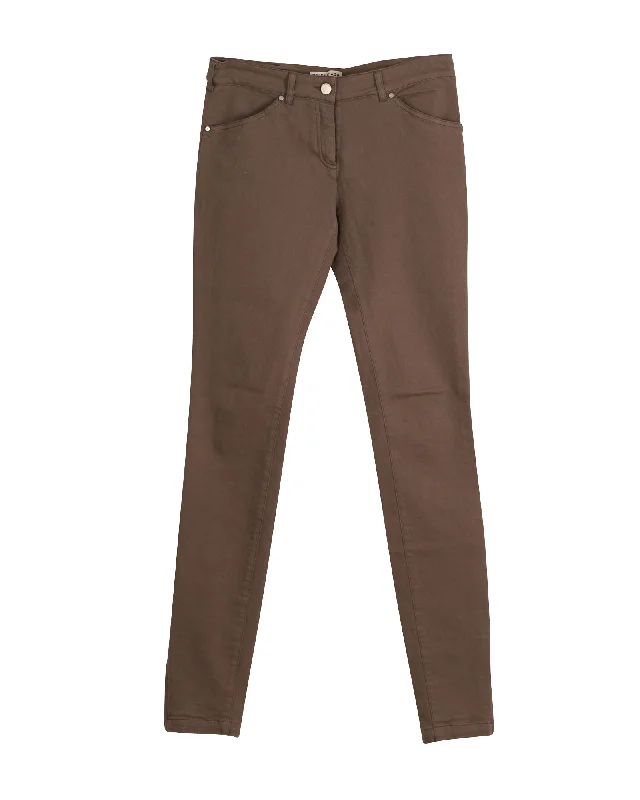 Women’s printed pants for bold looks -Balenciaga Skinny Jeans in Brown Cotton