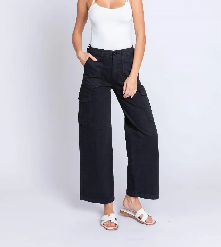 Women’s bootcut jeans for classic look -Soft Cargo Pant In Black