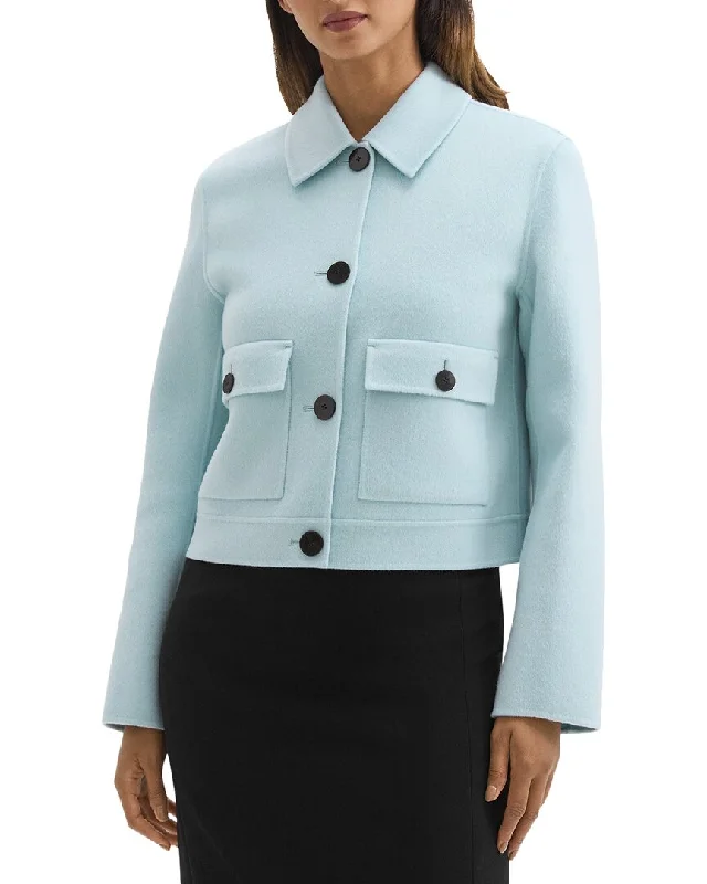 Women’s houndstooth jackets for classic appeal -Theory Wool & Cashmere-Blend Jacket