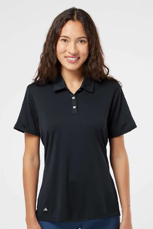 Women’s cotton tops for breathable wear -Adidas Womens Performance UPF 50+ Short Sleeve Polo Shirt - Black