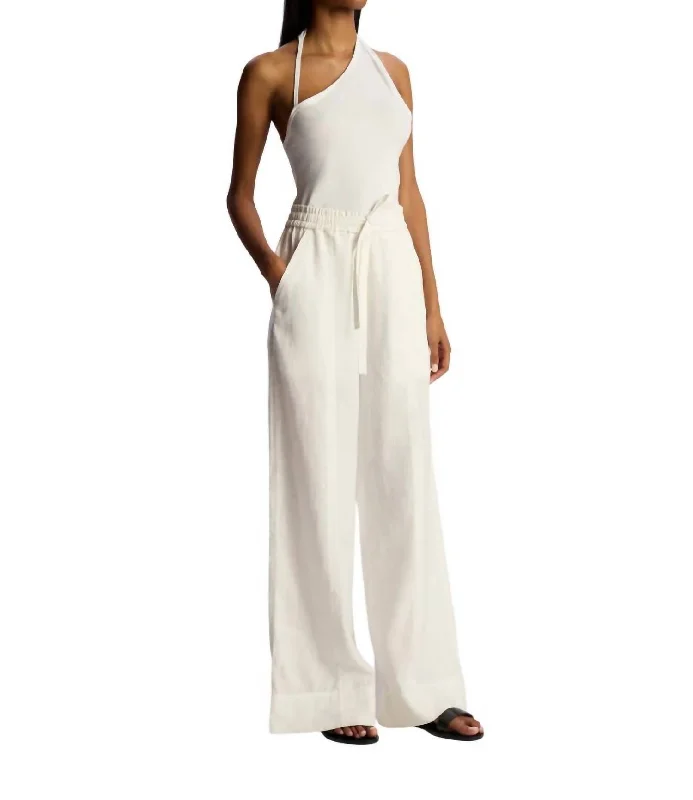 Women’s pleated pants for sophisticated look -Holden Wide Leg Pant In Cream