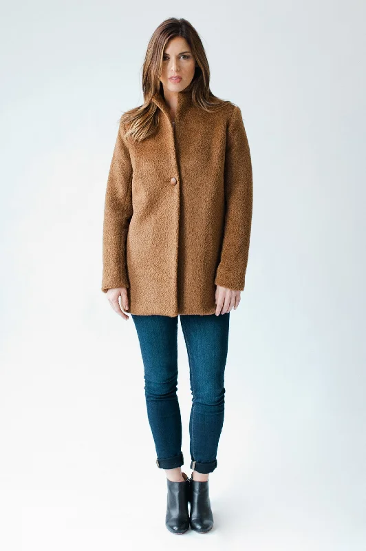 Women’s wool coats for stylish warmth -Waldorf Weekend Coat - Whiskey