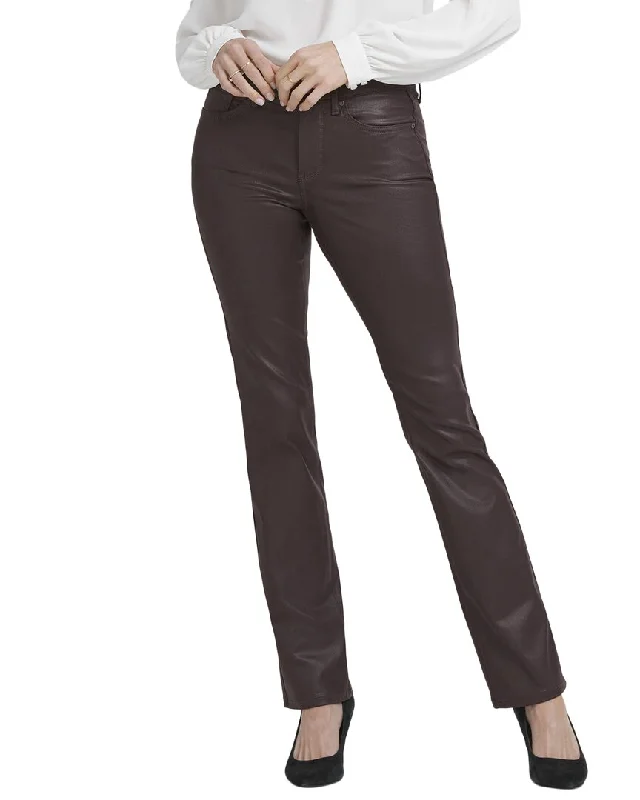 Women’s silk pants for luxurious feel -NYDJ Marilyn Cordovan Coated Straight Jean