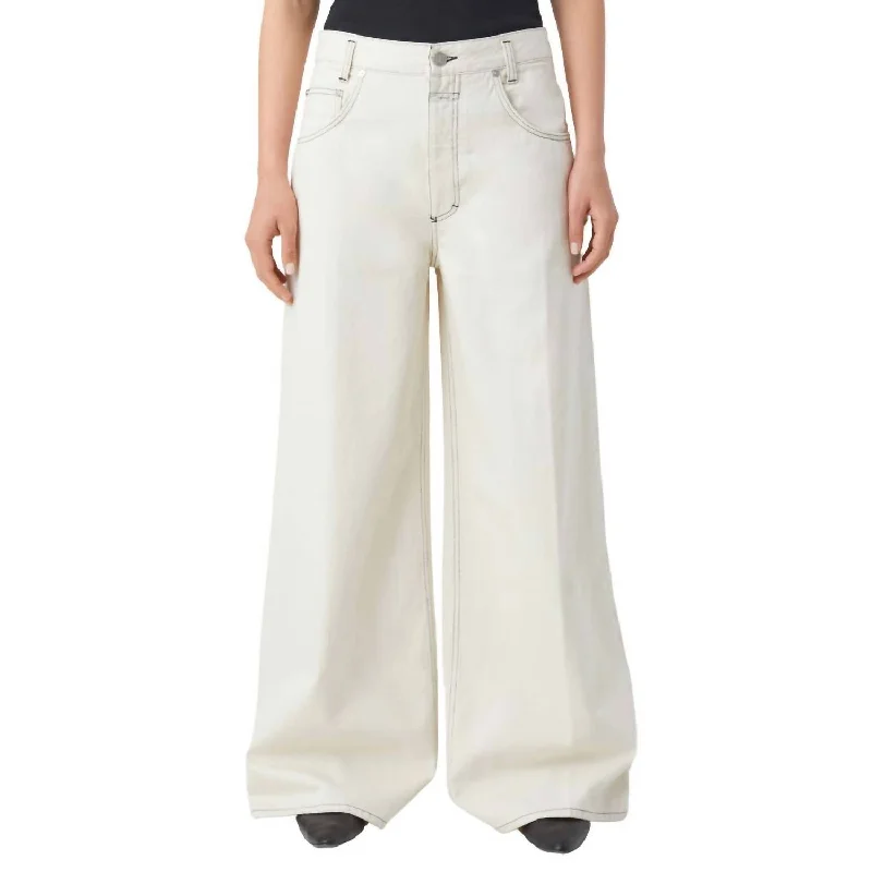 Women’s wide-leg trousers for airy style -Morus Jeans In Ivory