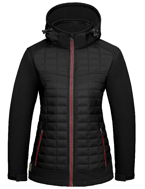 Women’s denim jackets for casual outfits -Women's Lightweight Hybrid Jacket for Hiking Ski with Removable Hood