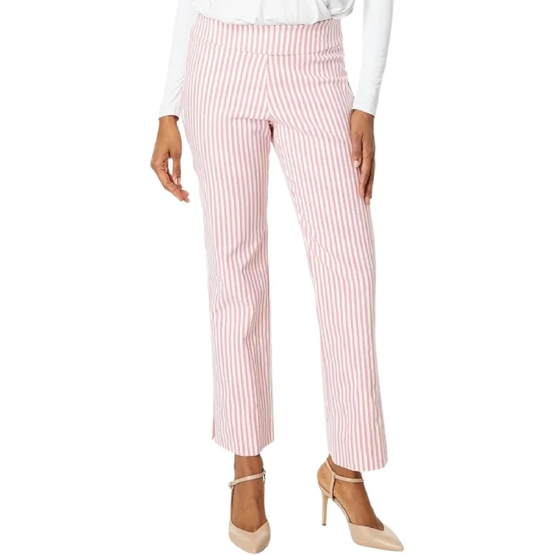 Women’s tailored wide-leg pants for polished look -Stretch Linen Wide Ankle Pants In Pink