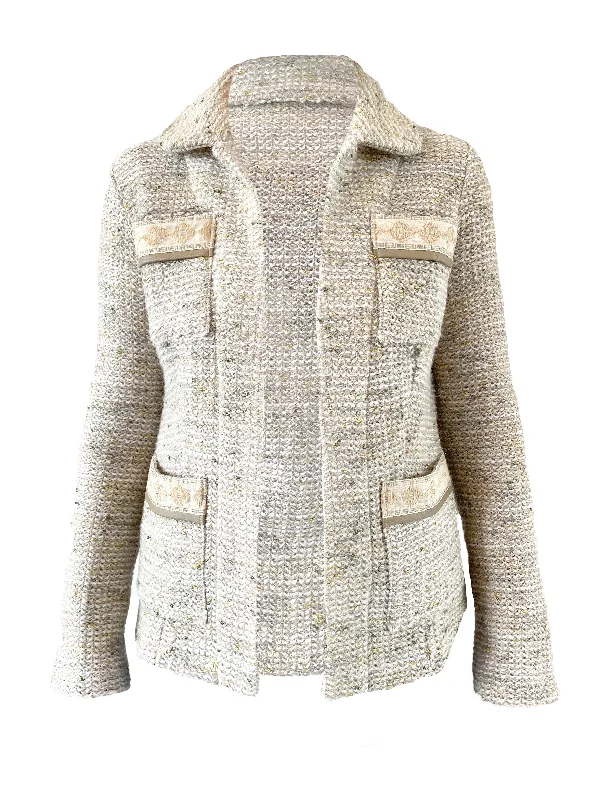 Women’s casual coats for weekend vibes -Pistachio Tweed Knit Jacket