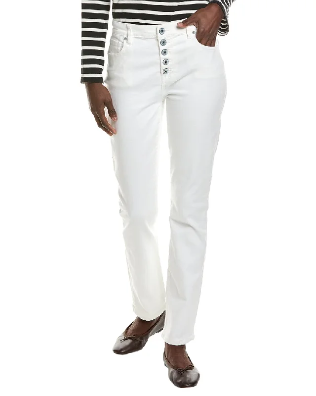 Women’s high-rise pants for flattering fit -cabi Button Fly White Straight Jean