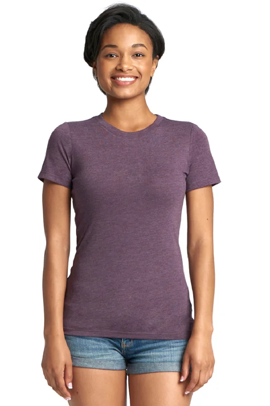 Women’s tie-front tops for fun, flirty style -Next Level Womens Jersey Short Sleeve Crewneck T-Shirt - Vintage Purple - Closeout