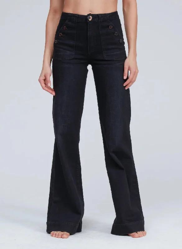 Women’s denim leggings for casual days -Brick House Wide Leg Jean In Rock