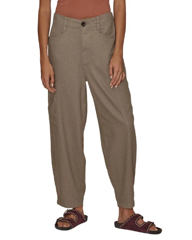 Women’s sweatpants for casual comfort -Linen Goldie Balloon Cargo Pant In Camel