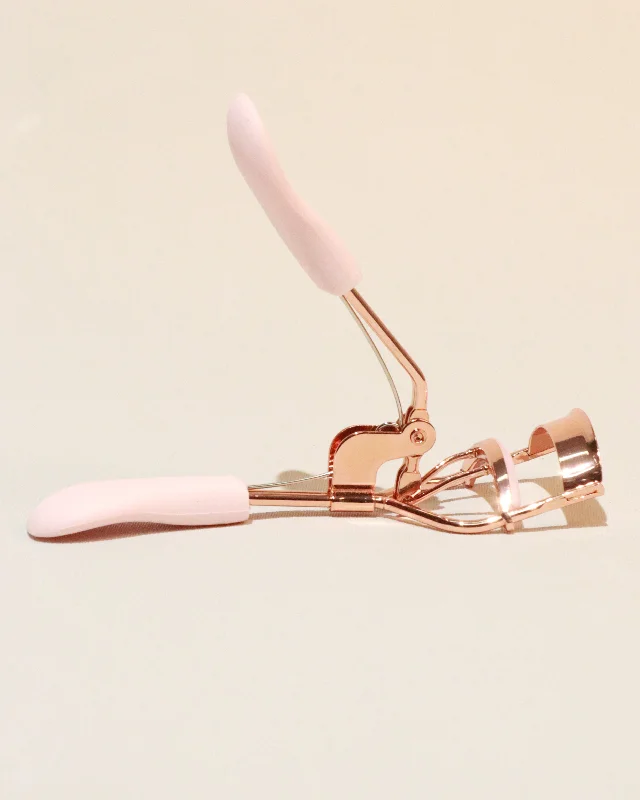 Women’s satin wide-leg pants for elegant evenings -Pink Eyelash Curler With Tweezer