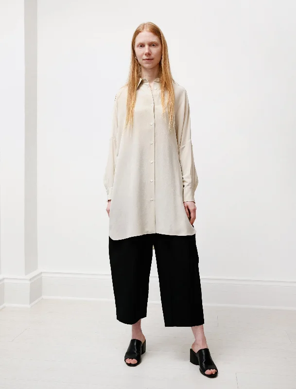 Women’s ruffle tops for feminine charm -Oversized Silk Shirt Chino